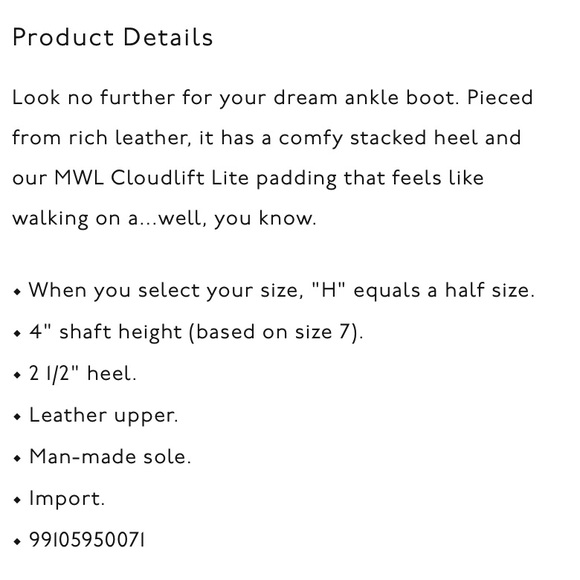 Madewell The Rosie Ankle Boot - Women's Black Leather Heeled Bootie, Size 8.5 - Picture 4 of 14